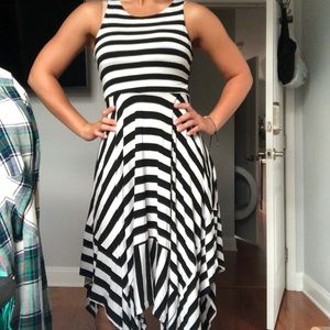 Asymmetrical Striped Dress